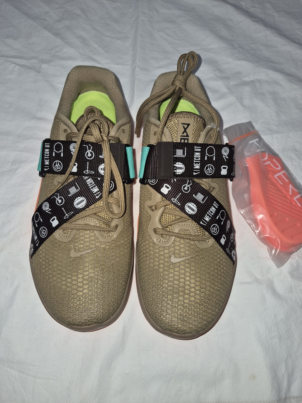Nike Metcon 5 with Black Graphic Strap and Neon Green Liner